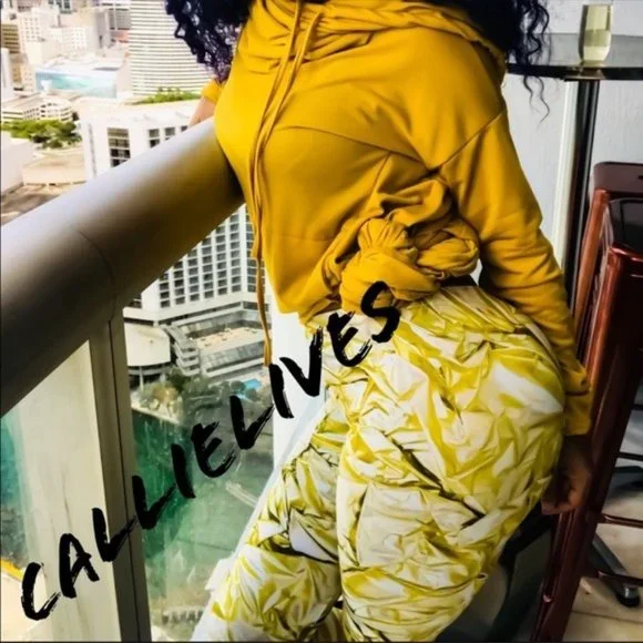 Miz GoldBar: Yellow White 3D graphic Leggings SML - Picture 7 of 8